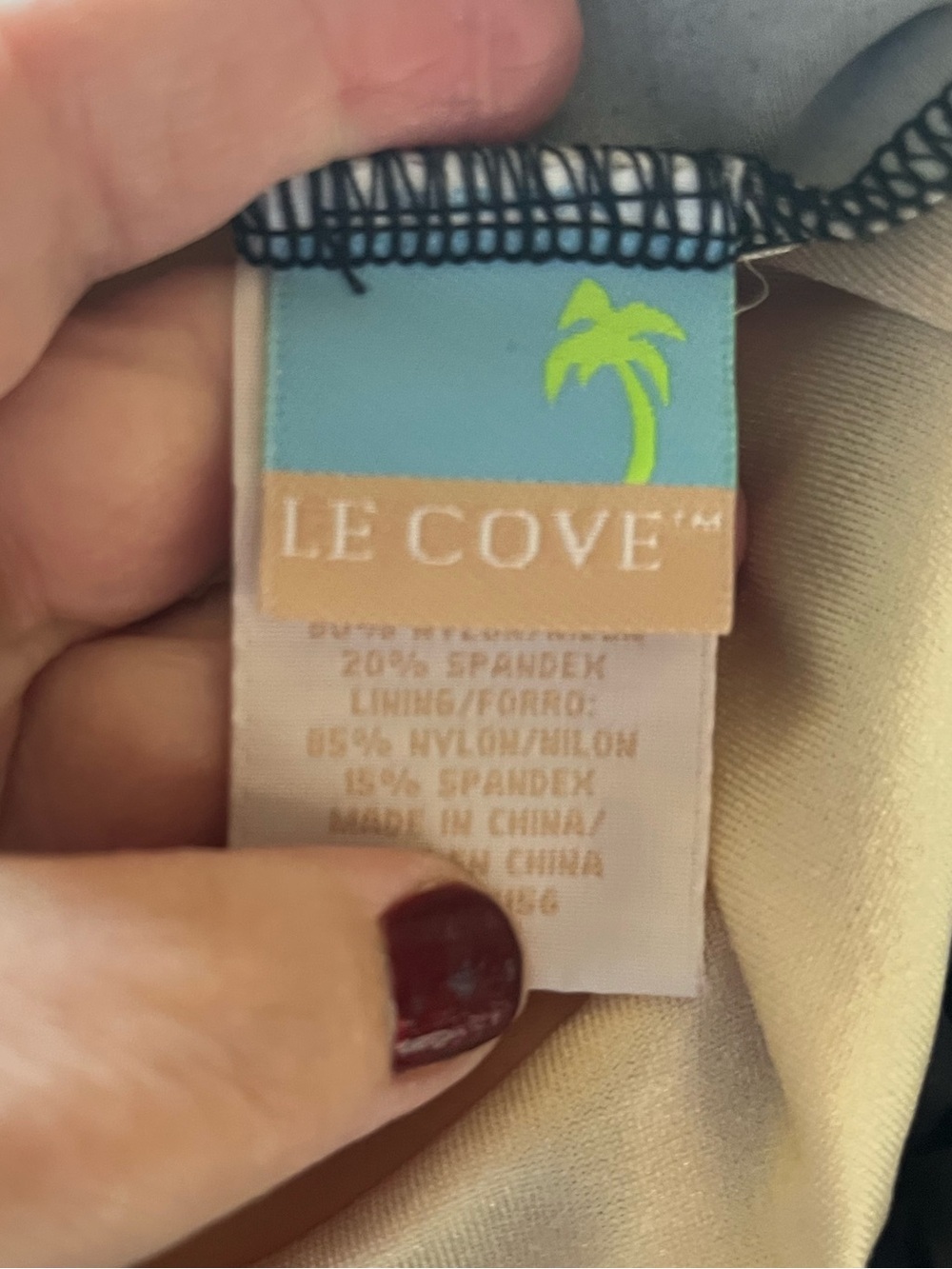 Le Cove Black Floral V-Neck Swim Dress, Size 18W - Picture 8 of 9